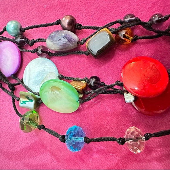 Premier Designs Necklace Artistic Jewelry Shells beads multi strand 9’ 0776 P - Picture 10 of 12